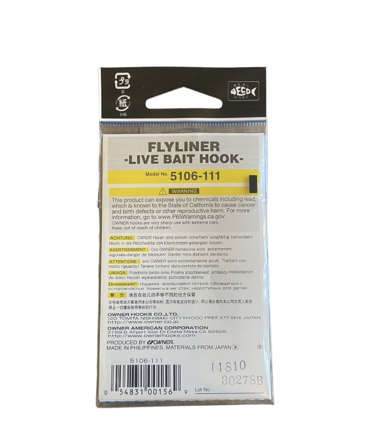 Fly Liner - LIVE BAIT HOOK- SIZE 1/0 — Reeling SoCal Sportfishing
