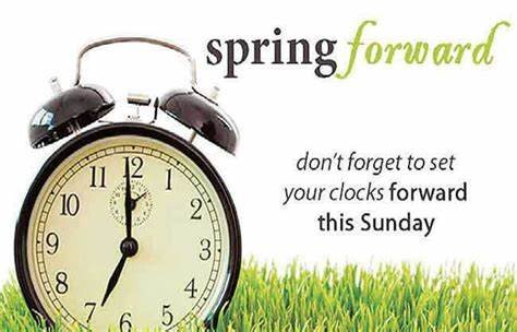 Don't forget to change your clocks this weekend...............
