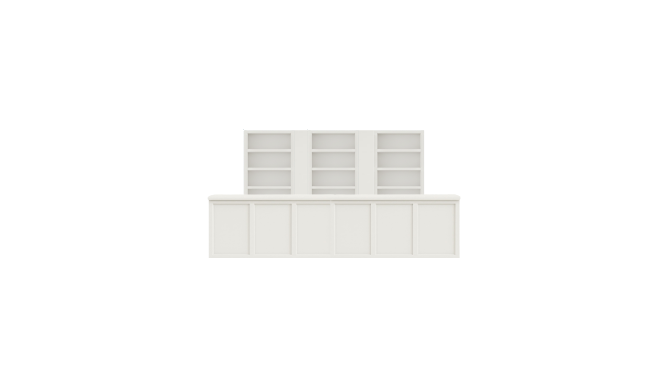 12' Bar with Connected Bar Back Shelving