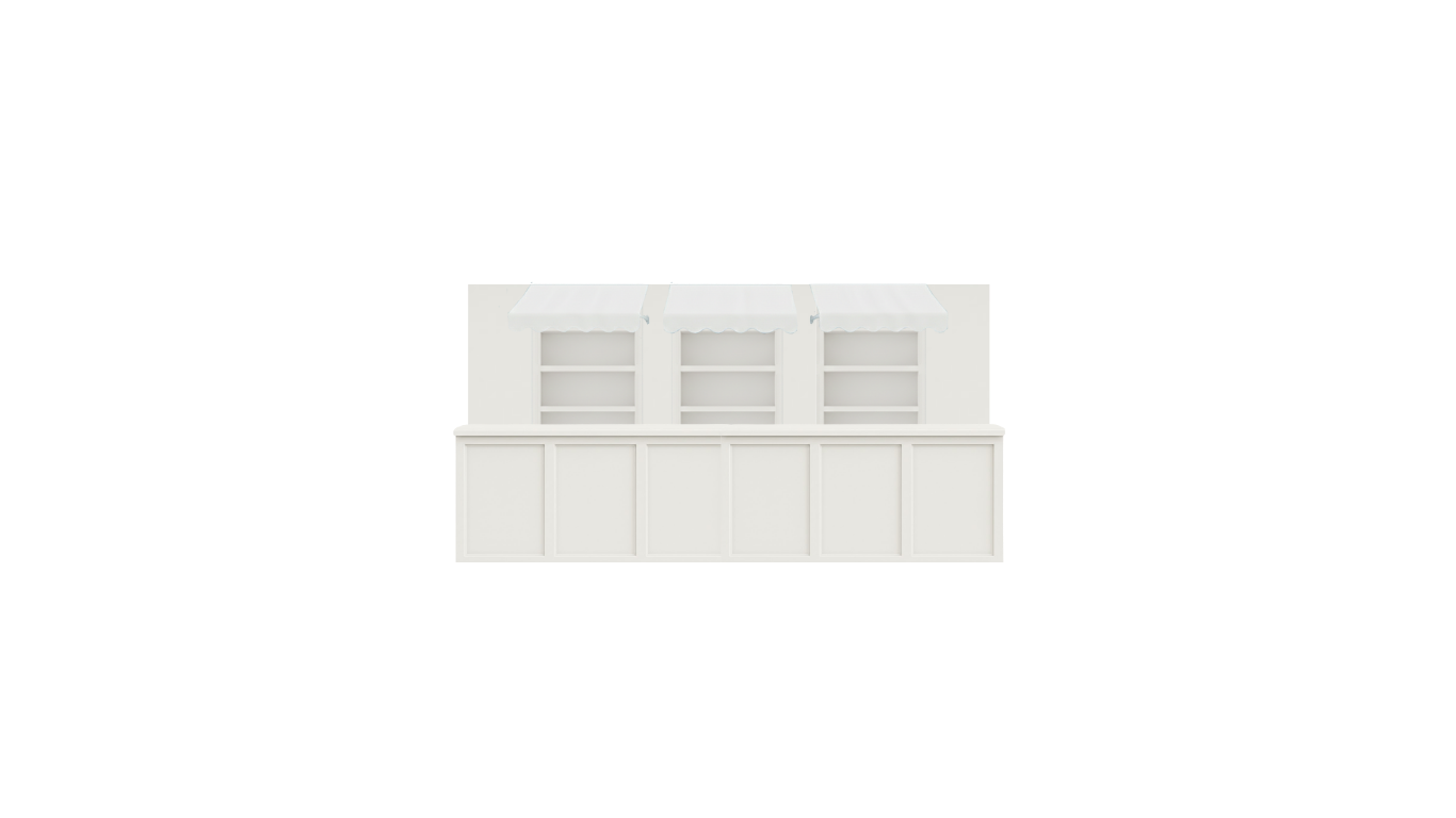 12' Bar with Bar Back Shelving and Custom Awnings