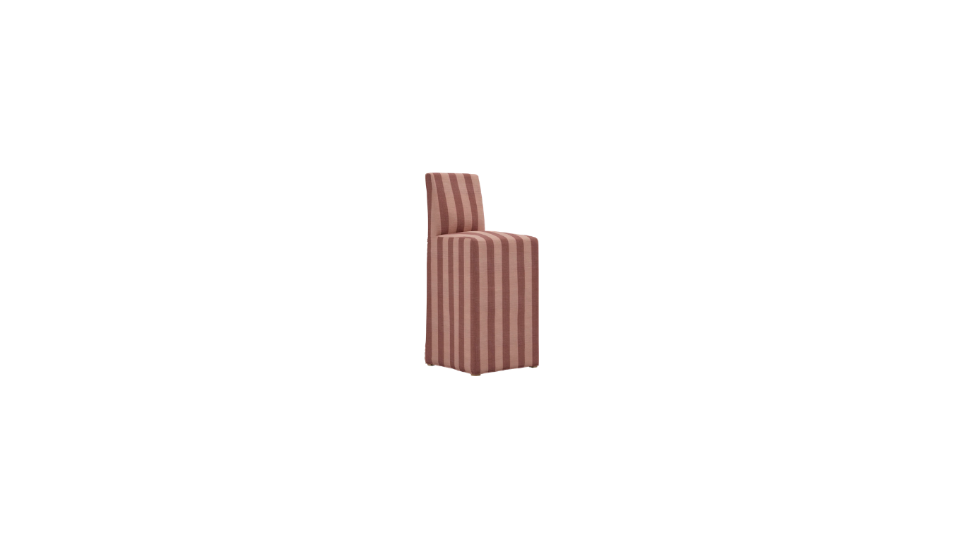 Slipcover Barstool in Muted Rose Stripe