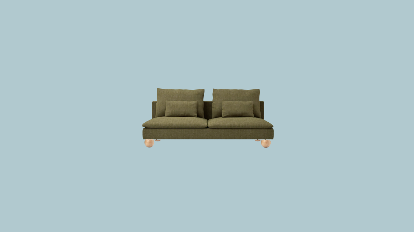 The Winnie in Moss Green with Ball Feet