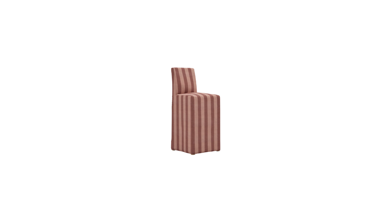 Slipcover Barstool in Muted Rose Stripe