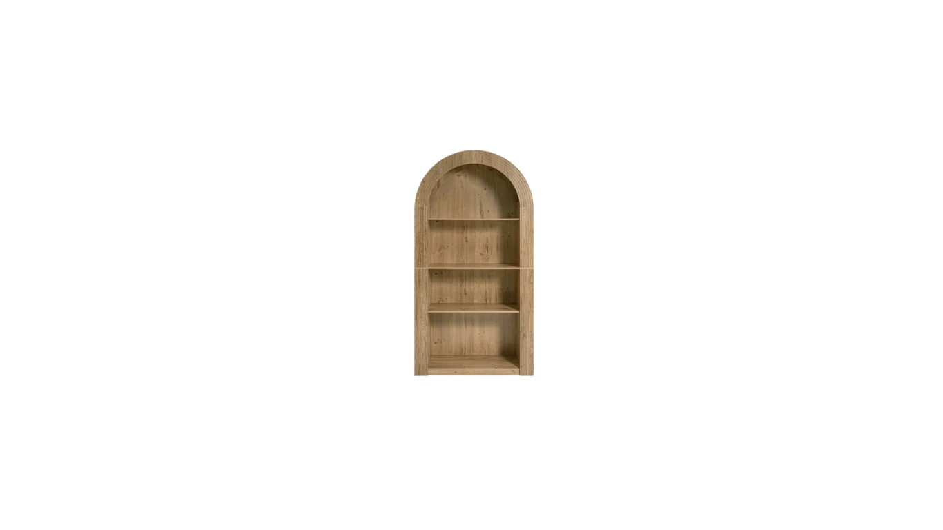 Tall Arched White Oak Bar Back Shelf