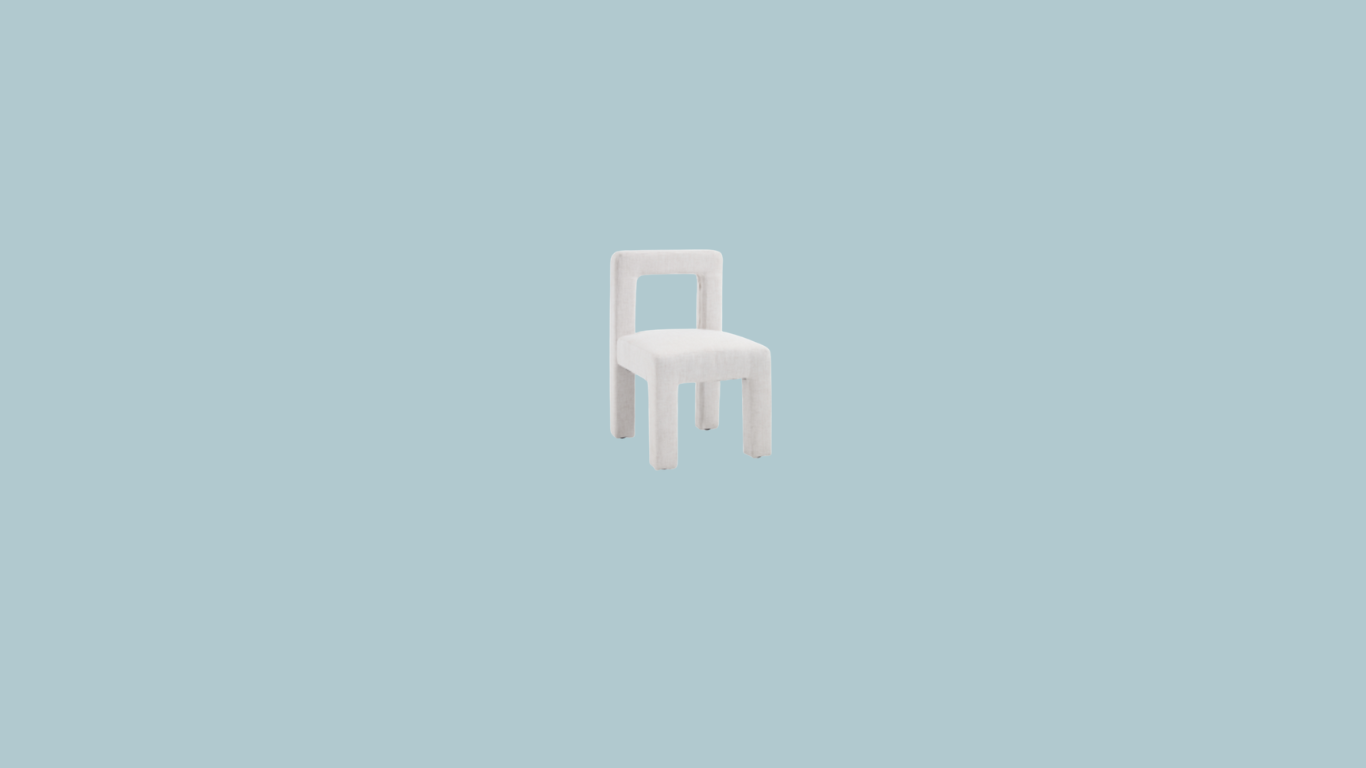 Open Back Linen Dining Chair