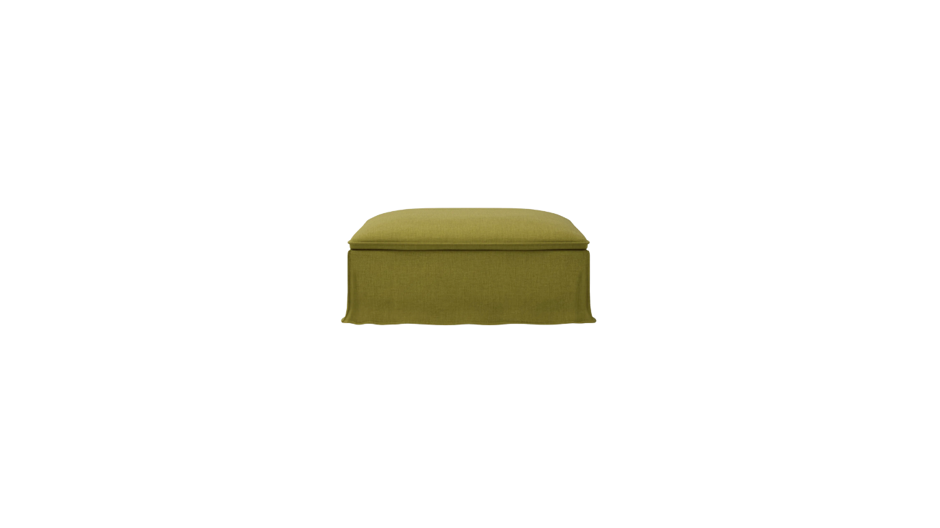 The Willa Ottoman in Grasshopper Green