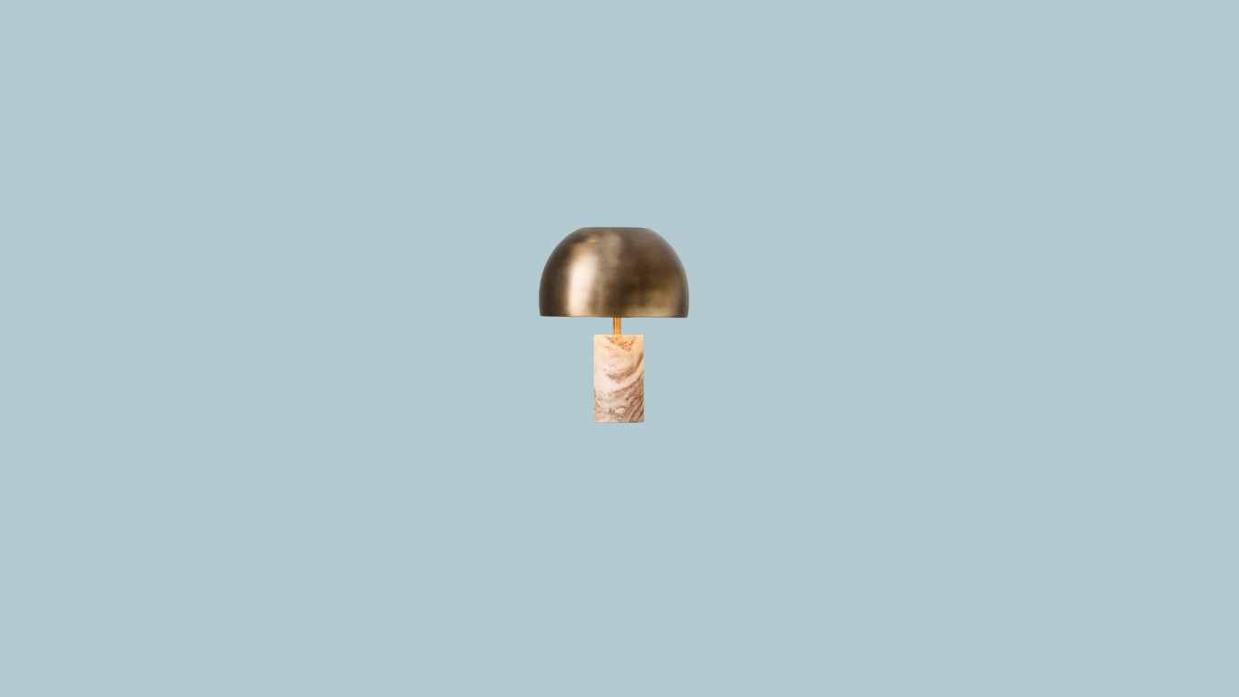 Marble Base & Dome Shade Lamp
