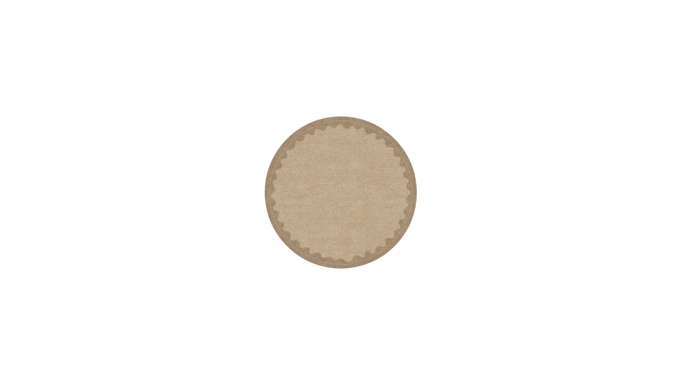 Wavy Brown Round Rug