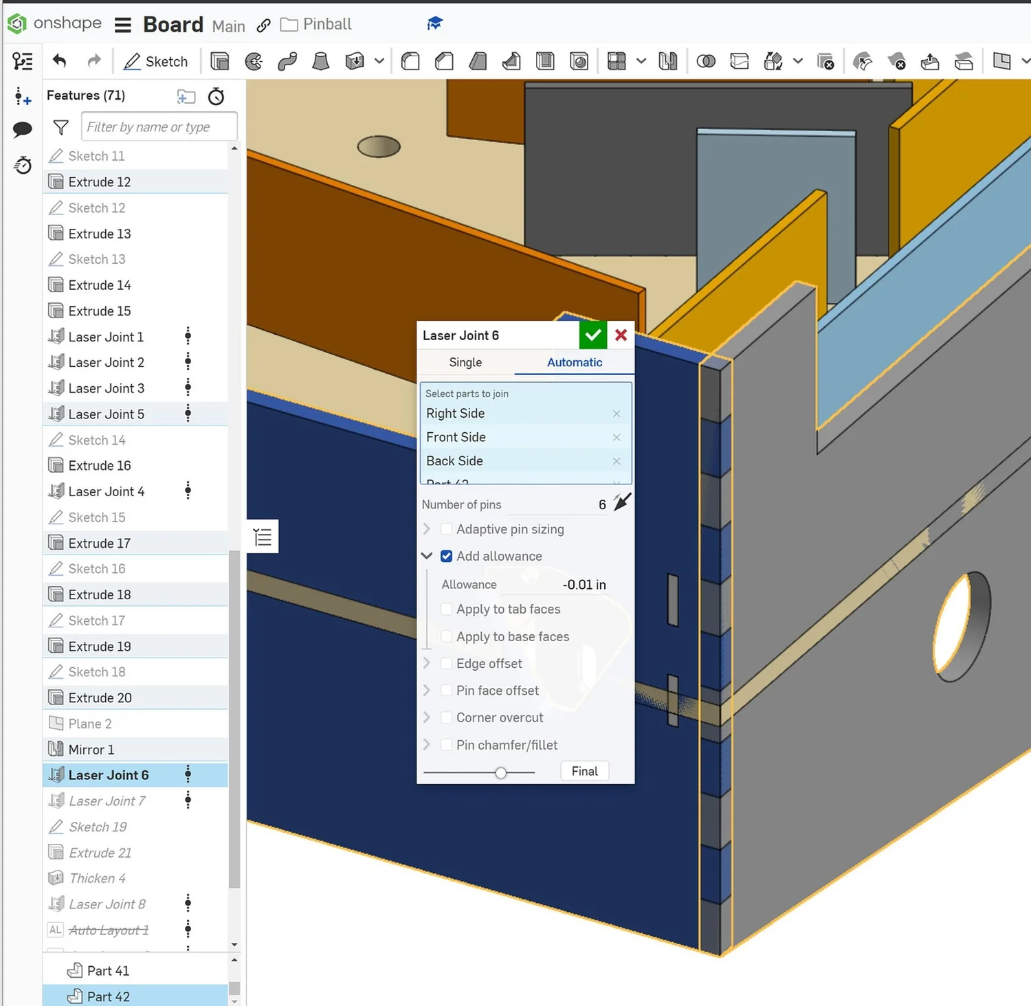 Laser Cutting Finger Joints