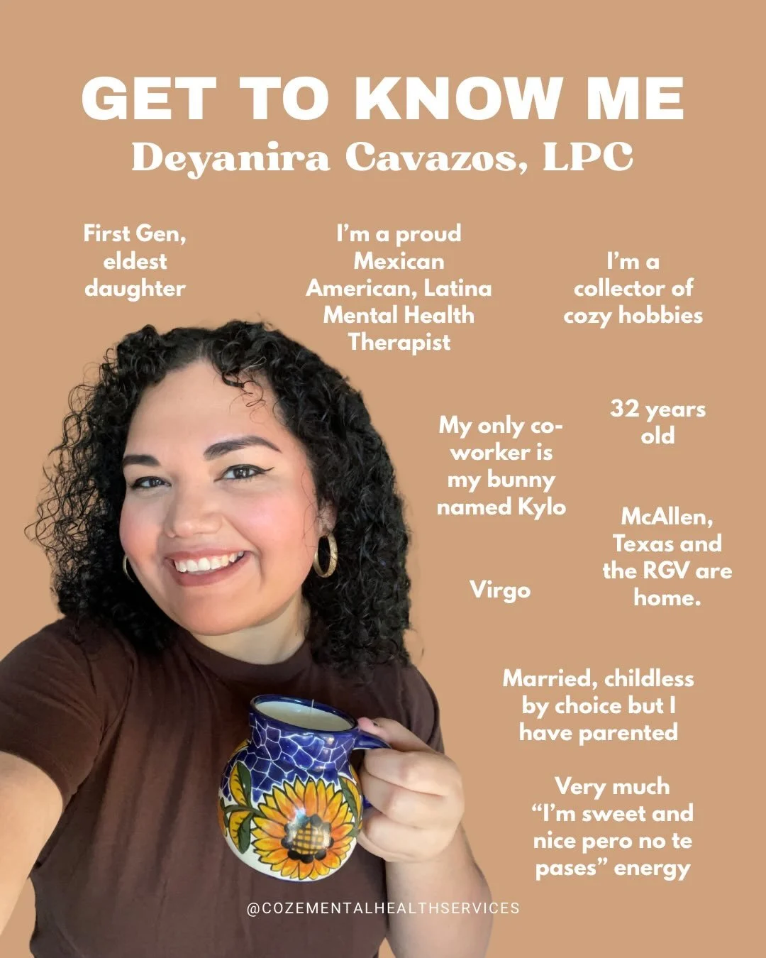 Hi! Hola comunidad!☕️ I wanted to take some time to re-introduce myself to anyone new here. So happy you&rsquo;re here!
&bull;
&bull;
#therapy #latinatherapist #texastherapist #rgv #texas
