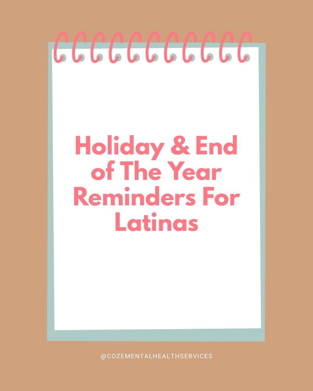 Buenos d&iacute;as comunidad!☀️ These are some reminders as we gradually prepare for the holidays and end the year. A HUGE thank you to my therapy clients for allowing me to come alongside them and care for their mental health. And thank you to this 