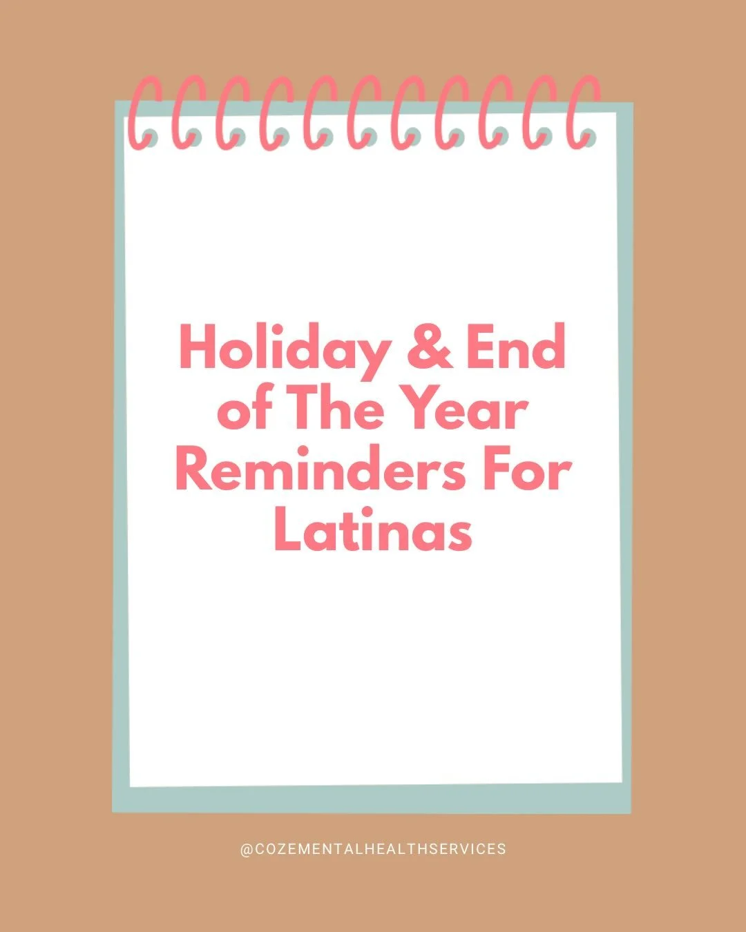 Buenos d&iacute;as comunidad!☀️ These are some reminders as we gradually prepare for the holidays and end the year. A HUGE thank you to my therapy clients for allowing me to come alongside them and care for their mental health. And thank you to this 
