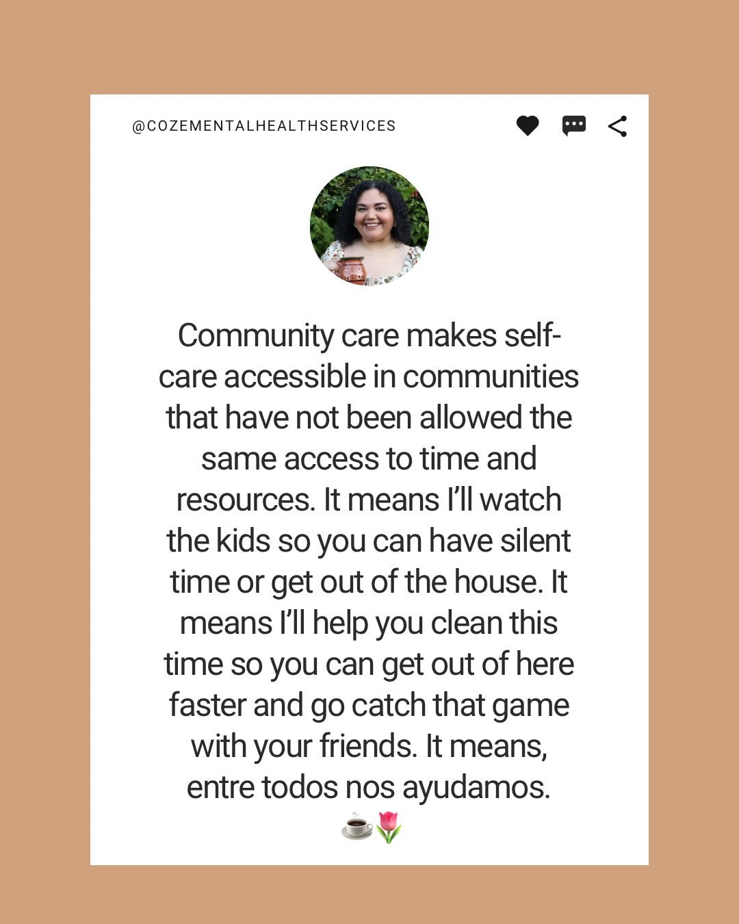 Hola comunidad, buenos d&iacute;as! ☀️Remember to care for yourselves and eachother. Early voting kicks off today in Texas and it is going to be an emotional time so help eachother prioritize the foundational things (sleep, hydration, food, movement,