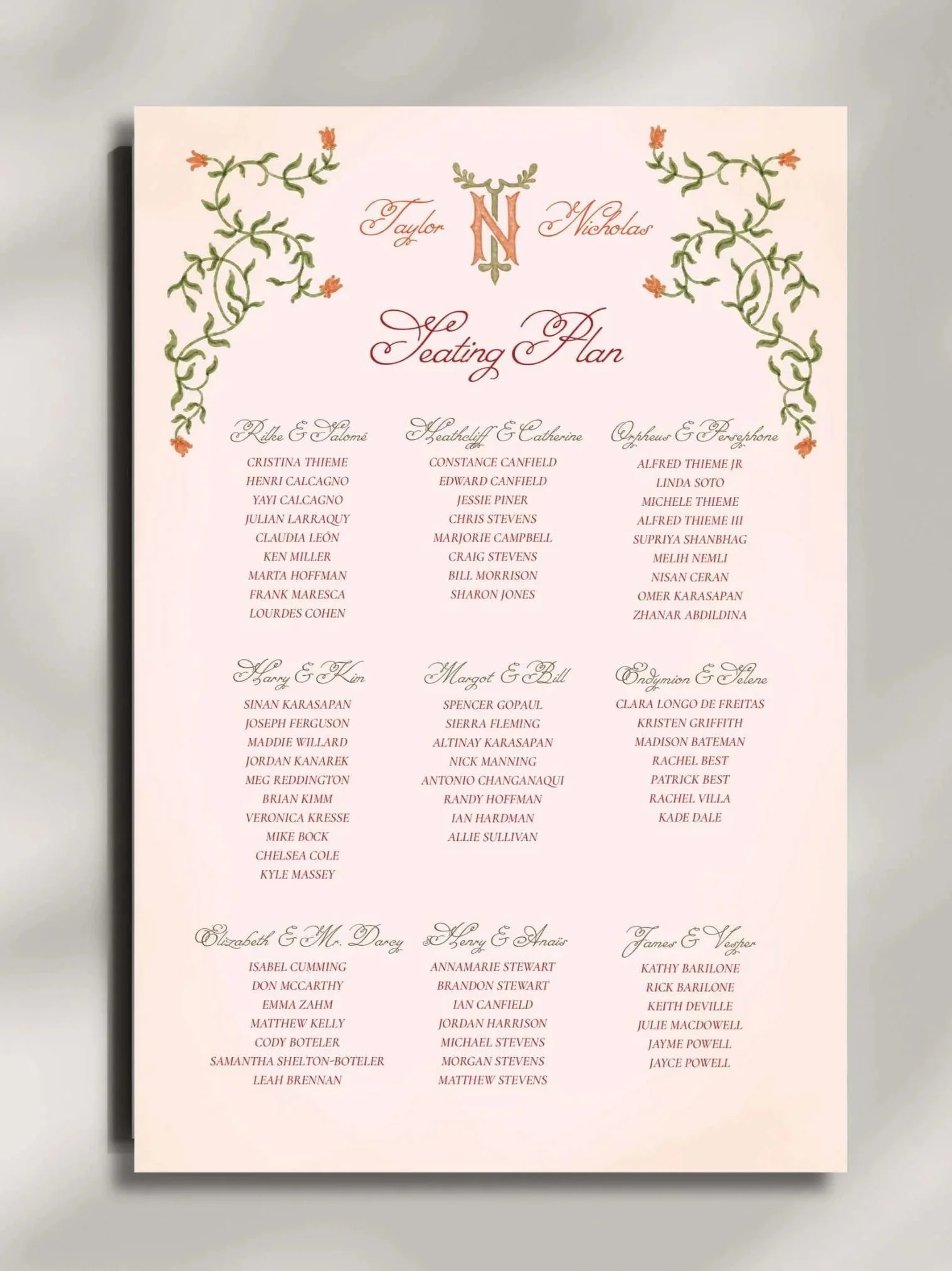seating chart