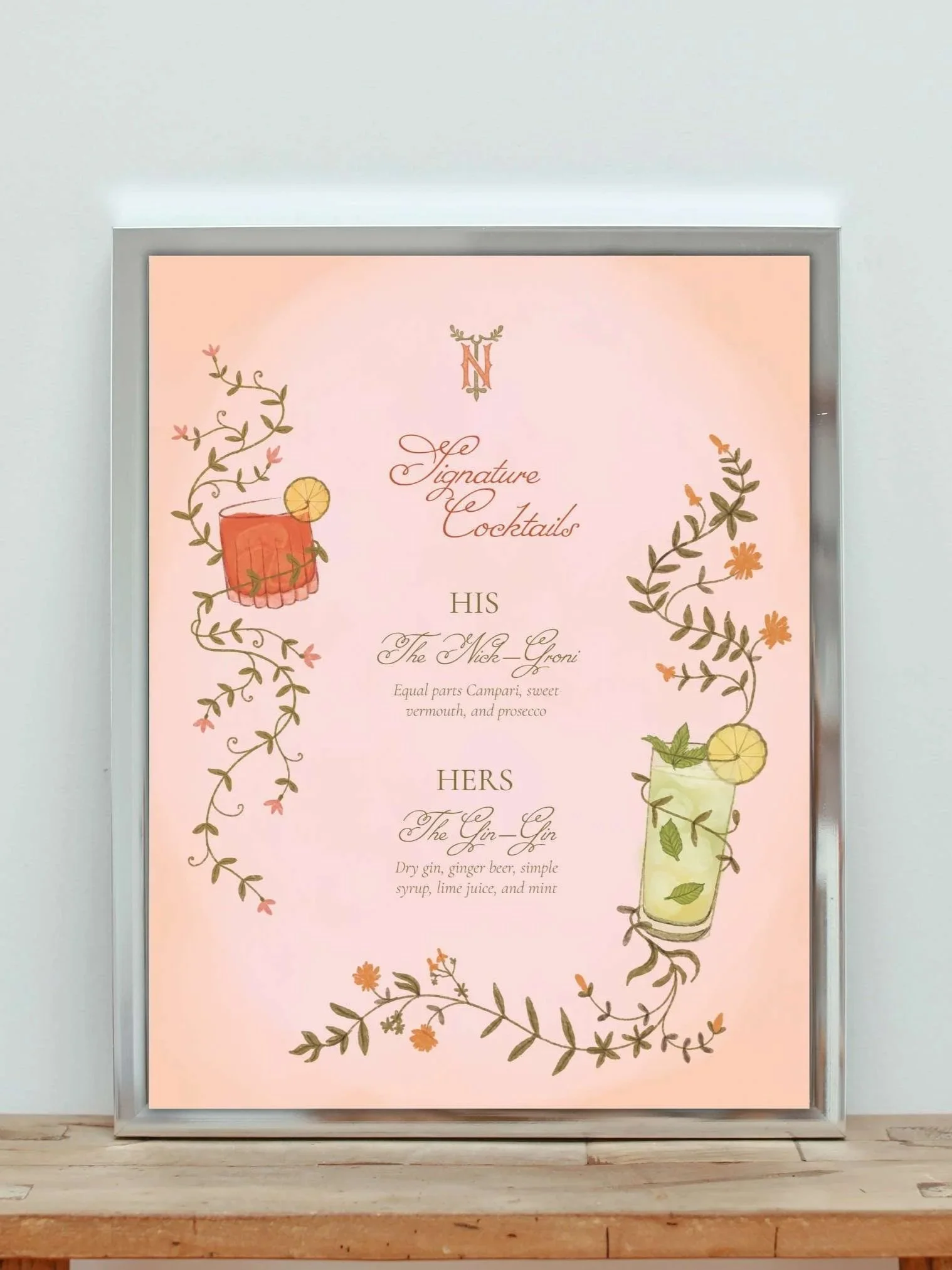 signature cocktails sign