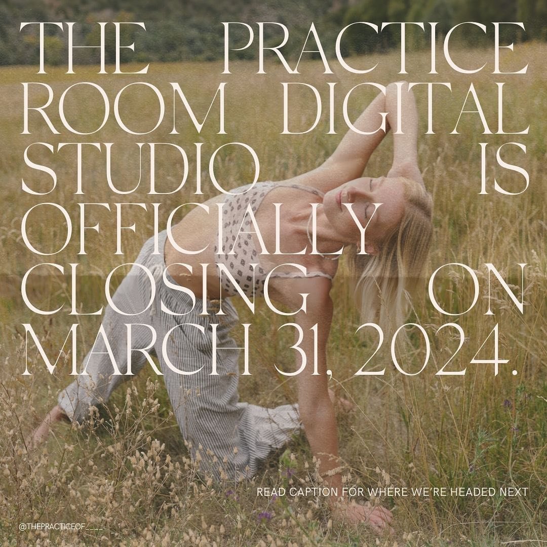 Spring is in&nbsp;the&nbsp;air, and as we&rsquo;ve reflected on where we&rsquo;ve been and where we&rsquo;re headed, it became evidently clear that the time has come to close&nbsp;The&nbsp;Practice Room beginning on March 31, 2024.&nbsp;

We are able