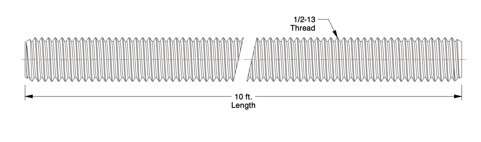 1/2" Threaded Rod