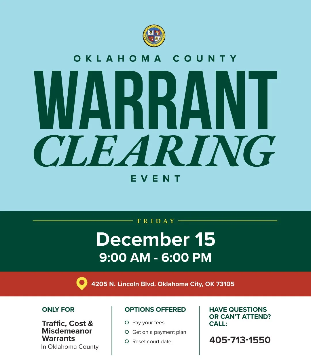 Oklahoma County Warrant Clearing Event — Oklahoma County Treatment Courts