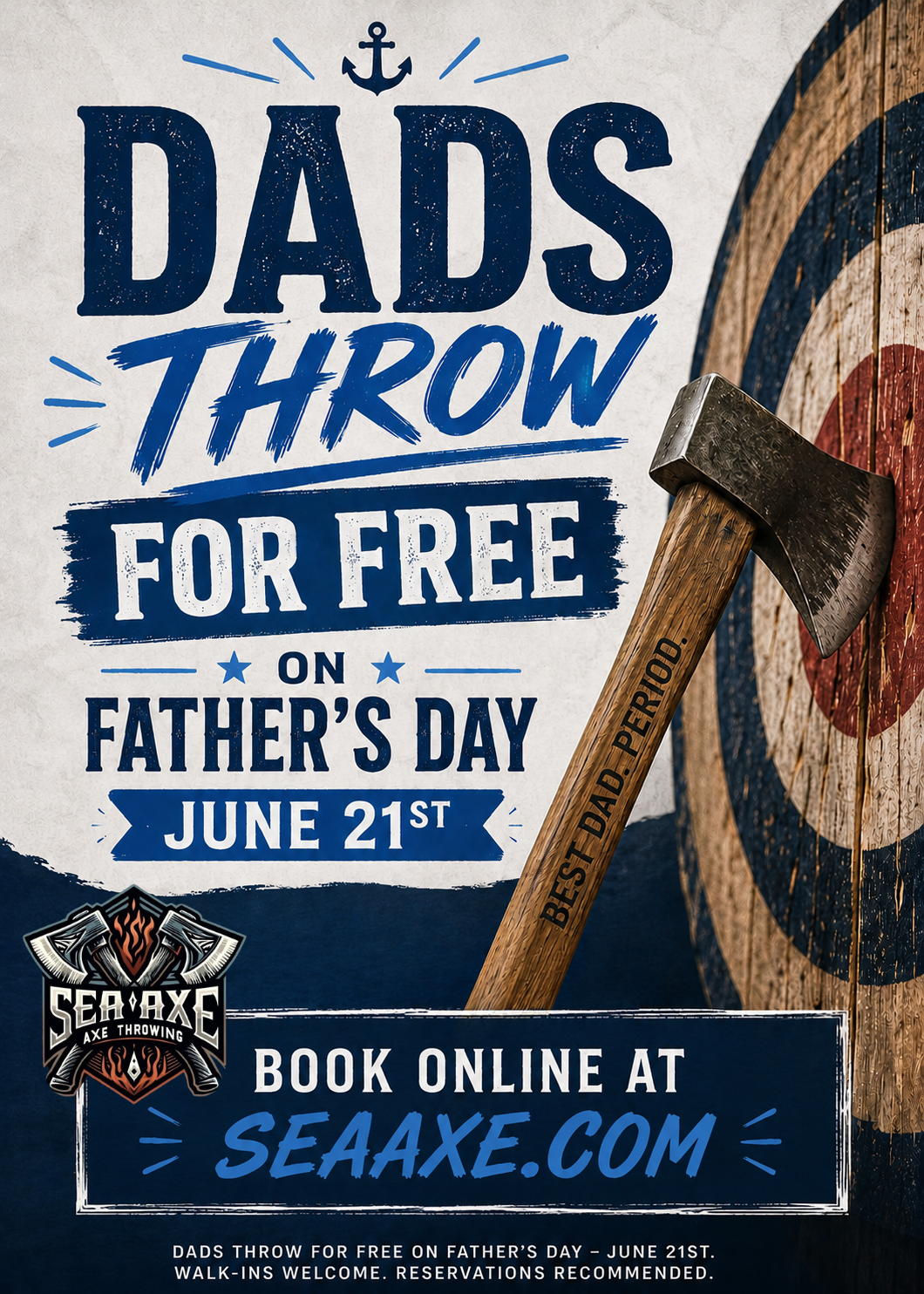 Father’s Day Dads Throw Free at Sea Axe