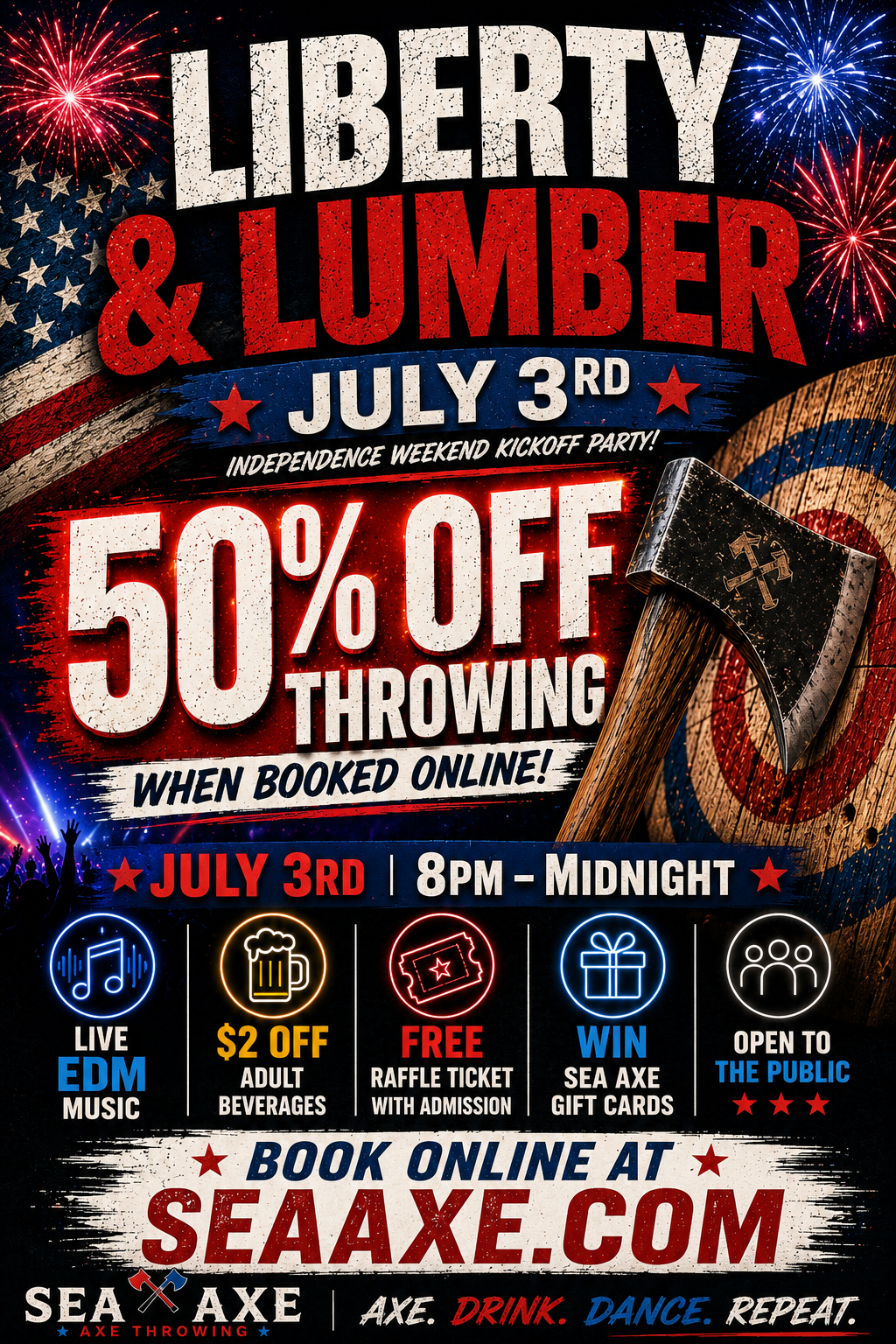 Liberty & Lumber July 3rd