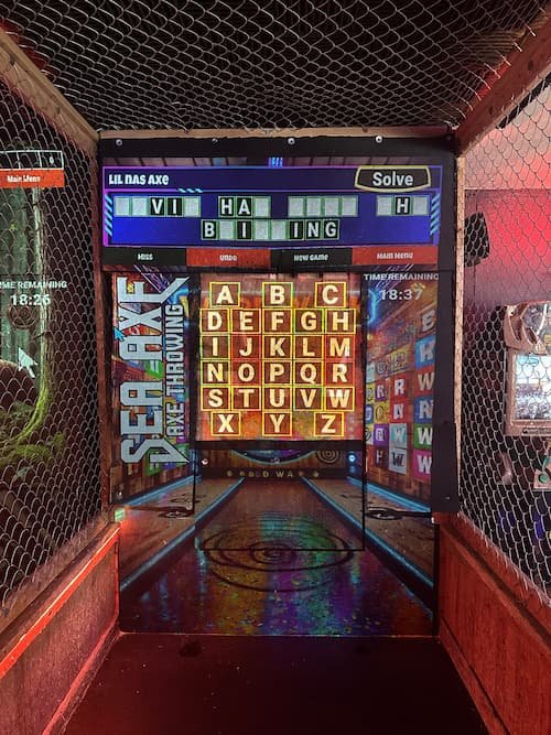 Axe throwing game word wack