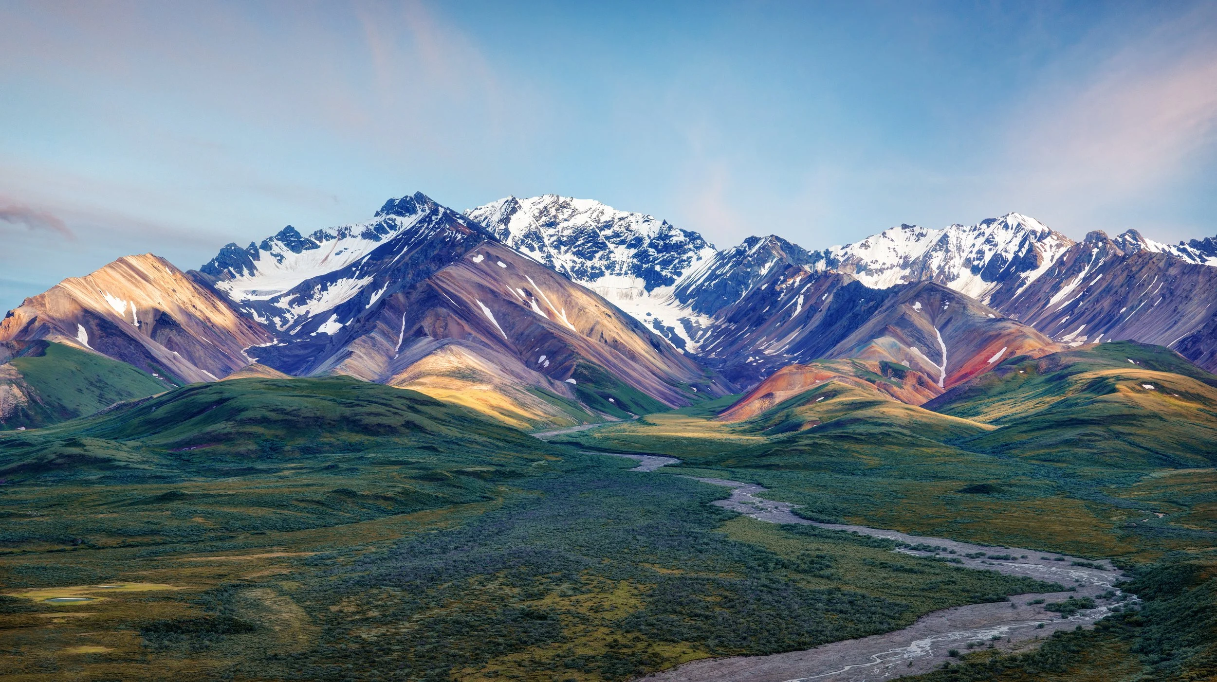 The beautiful mountain ranges in Alaska