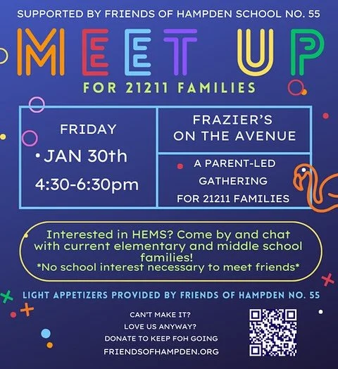 Our sweet meet up this Friday is still on, at Frazier&rsquo;s! 
Hopefully we&rsquo;ll all be out and about. FOH is ordering some tater tots and tenders! Come on by to chat and meet other local families. Anyone that&rsquo;s curious about HEMS (both el