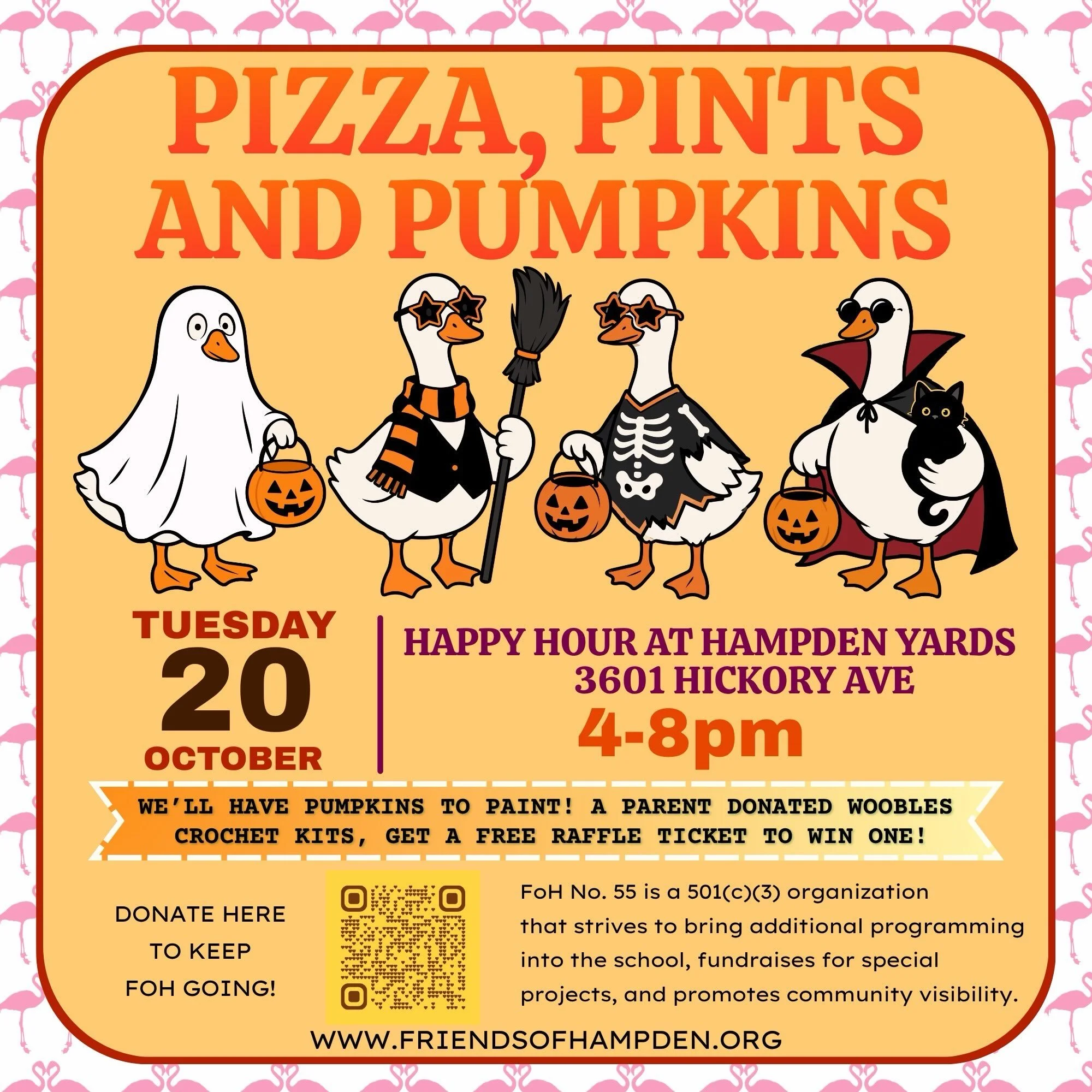 Did you guess what all those pumpkins were for? They&rsquo;re for our Happy Hour at Hampden Yards! 🎃 
Come by and hang out. We&rsquo;ll have pumpkins and paint&hellip; and friends!