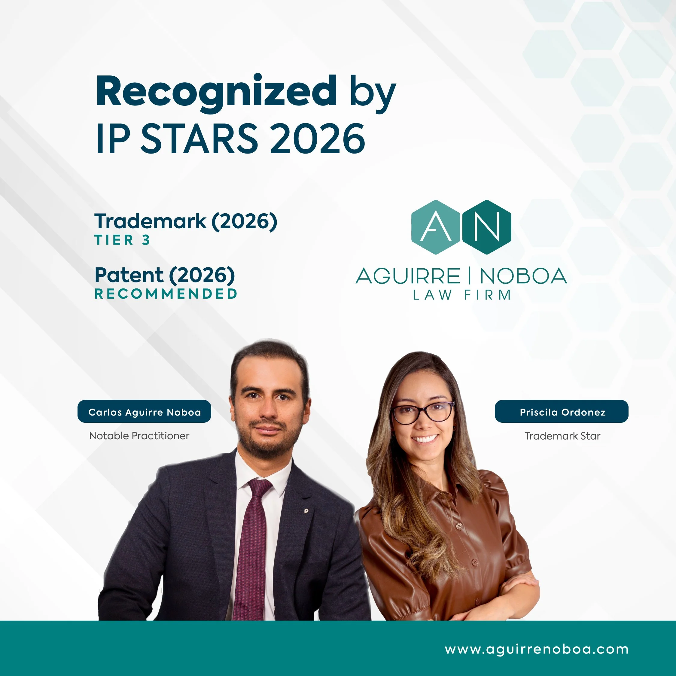 Aguirre Noboa Law Firm Recognized by IP STARS 2026 Among Ecuador's Leading Intellectual Property Firms