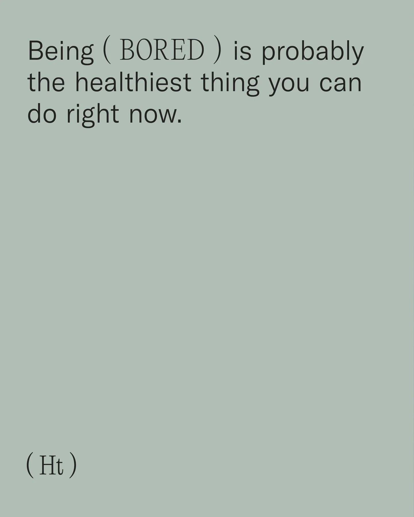 Being bored isn&rsquo;t a failure of motivation.� It&rsquo;s often a sign that your nervous system is recalibrating.

When our attention is constantly stimulated, scrolling, switching, and consuming, dopamine spikes and crashes. Over time, the system