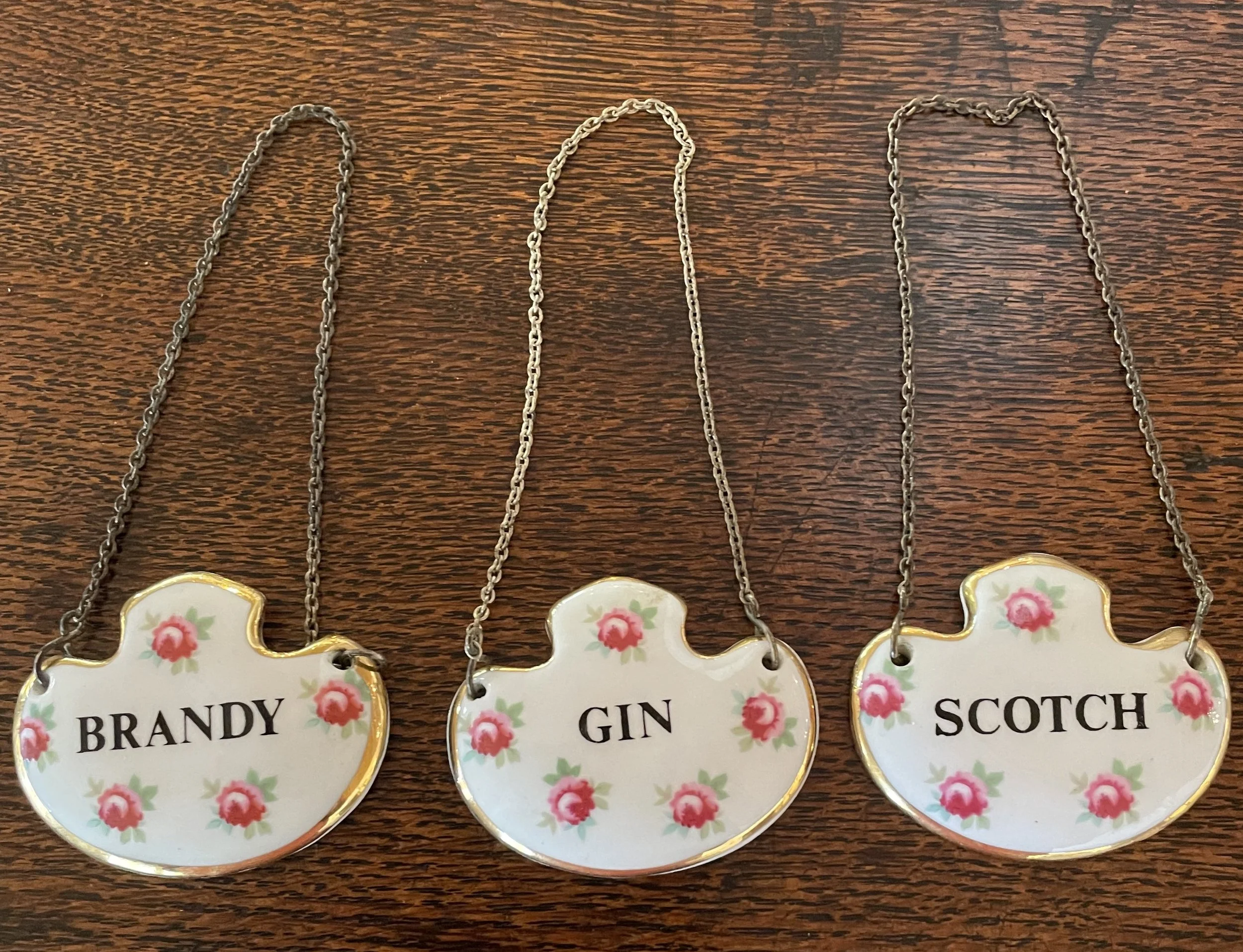 Royal Adderley Rose Pattern Decanter Labels