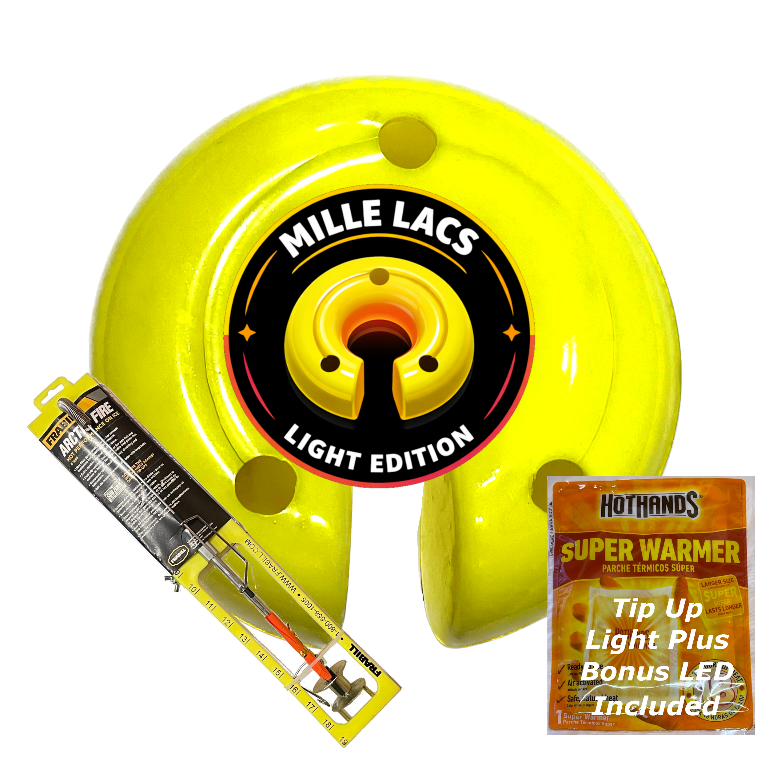 Value Combo Hot Flex 2 Mille Lacs Light, Bonus LED and a Frabill® Arctic Fire Tip UP