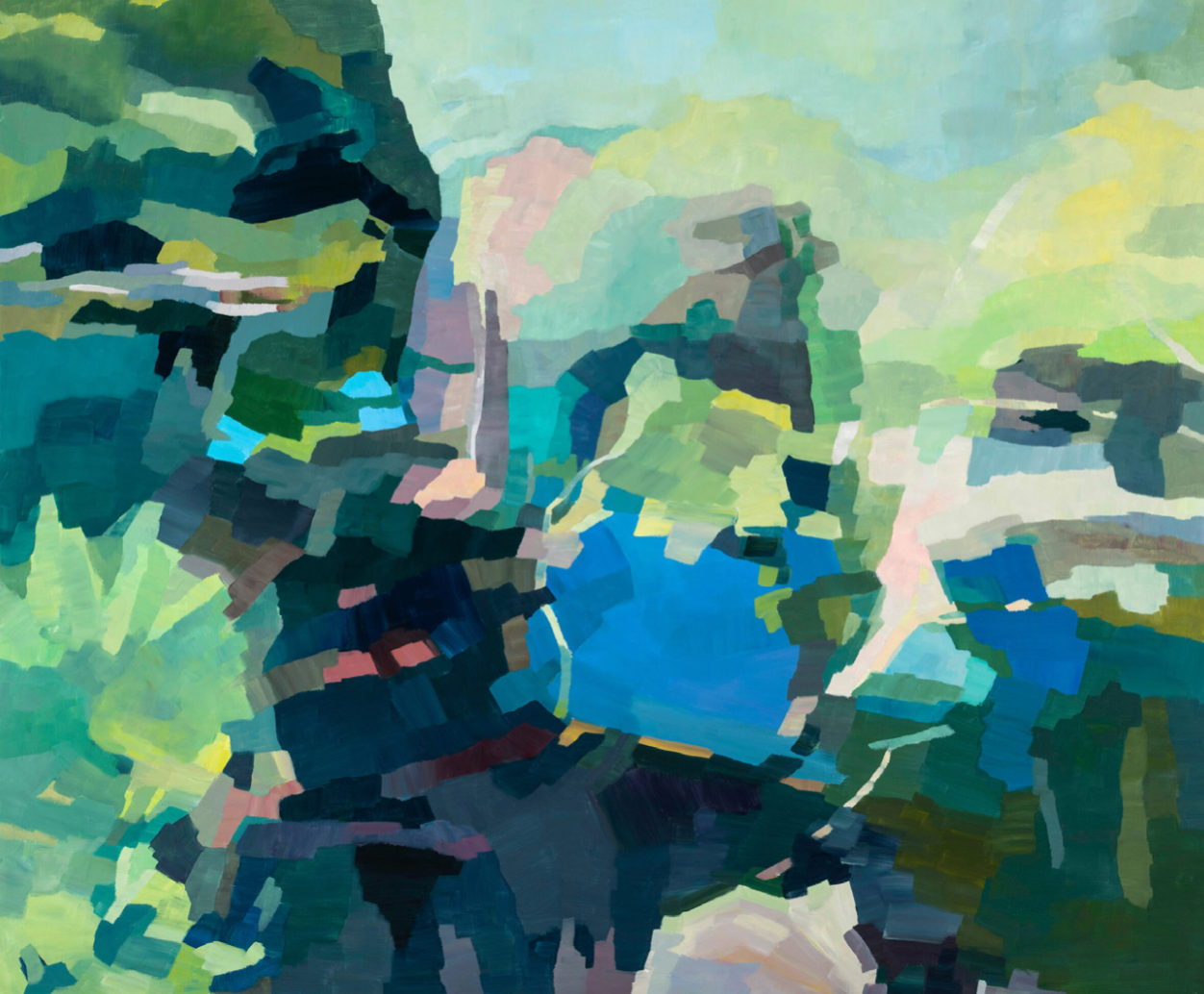  Morning Walk, Weinam Creek,&nbsp; 2020&nbsp;Lyndal Hargrave, oil on canvas, 101 x 122 cm. 