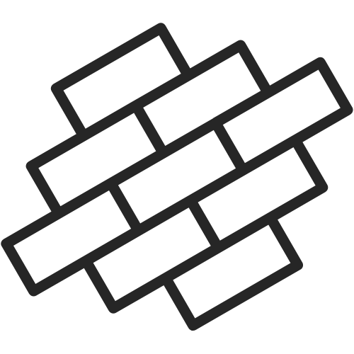 Outline illustration of a brick wall pattern.