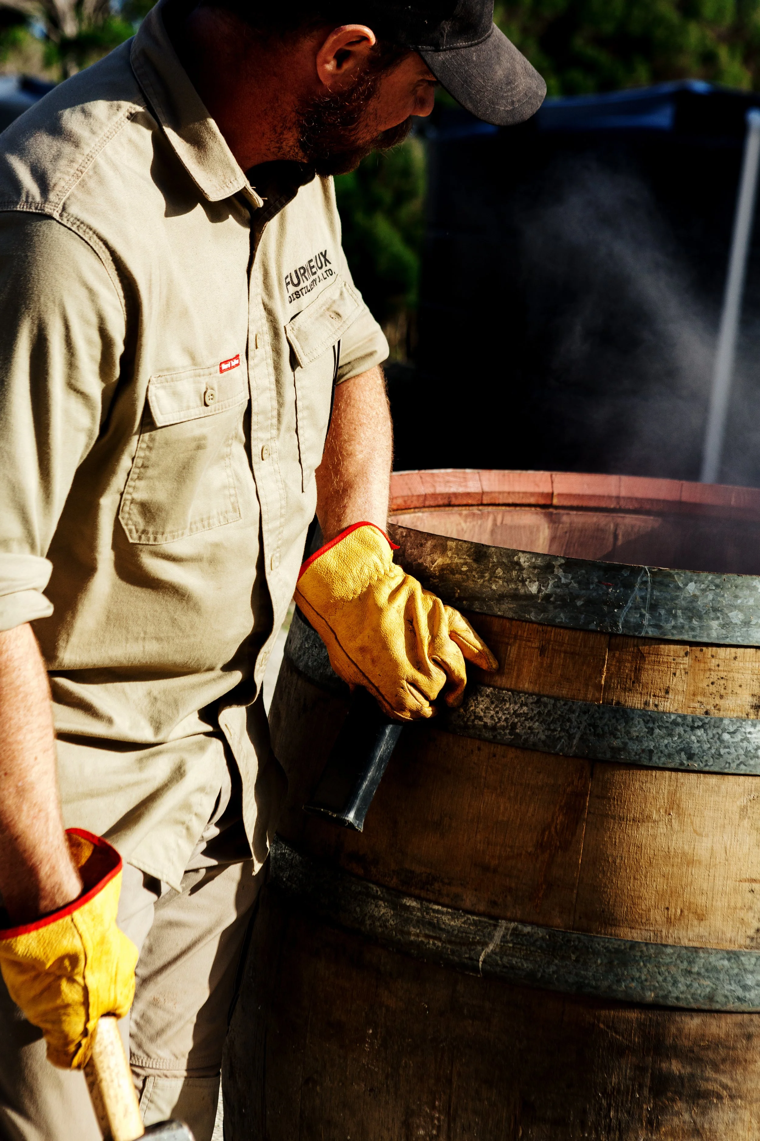 Casks at Furneaux Distillery