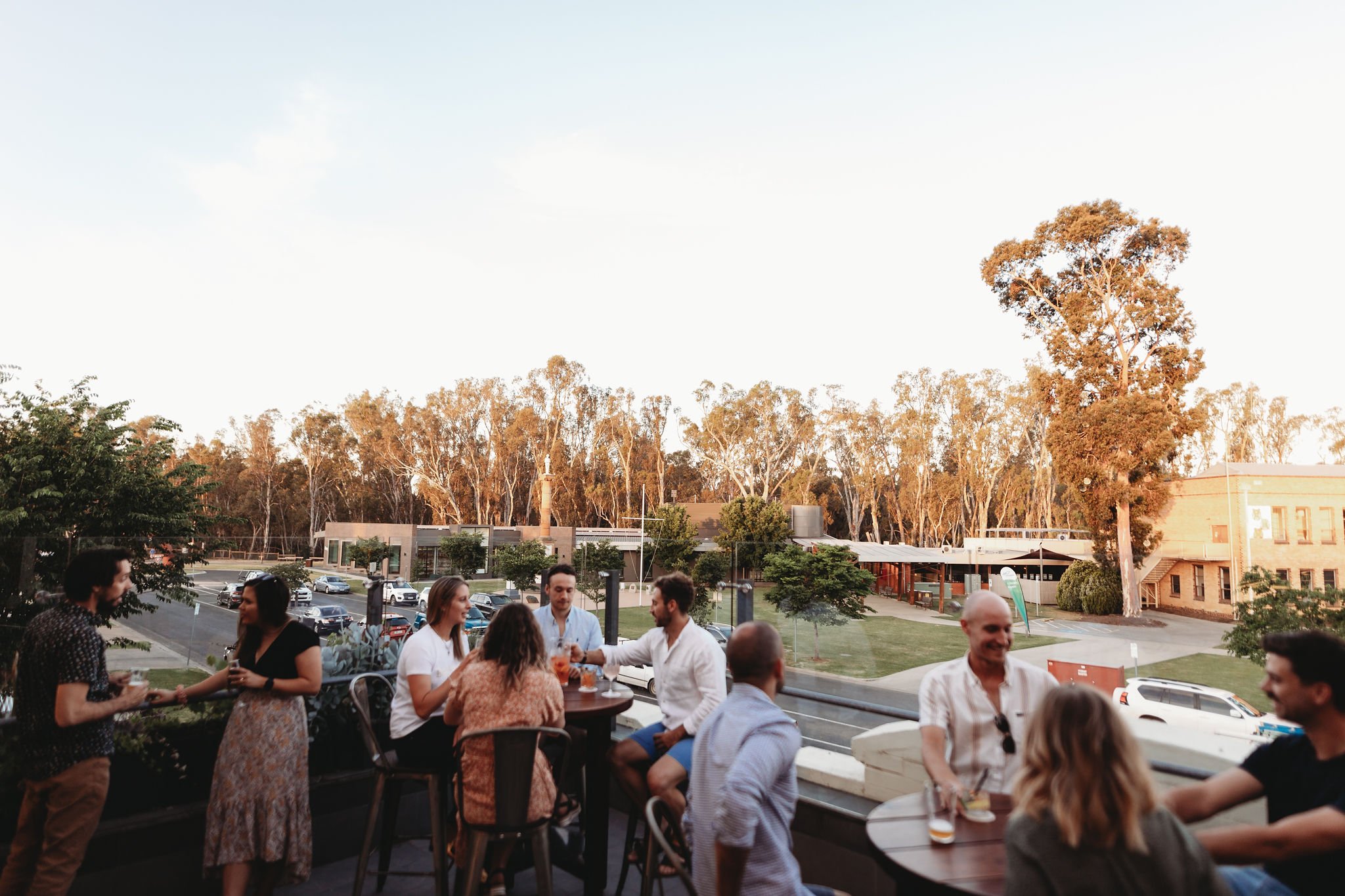 Rooftop drinks at sunset at Echuca Victoria.jpg