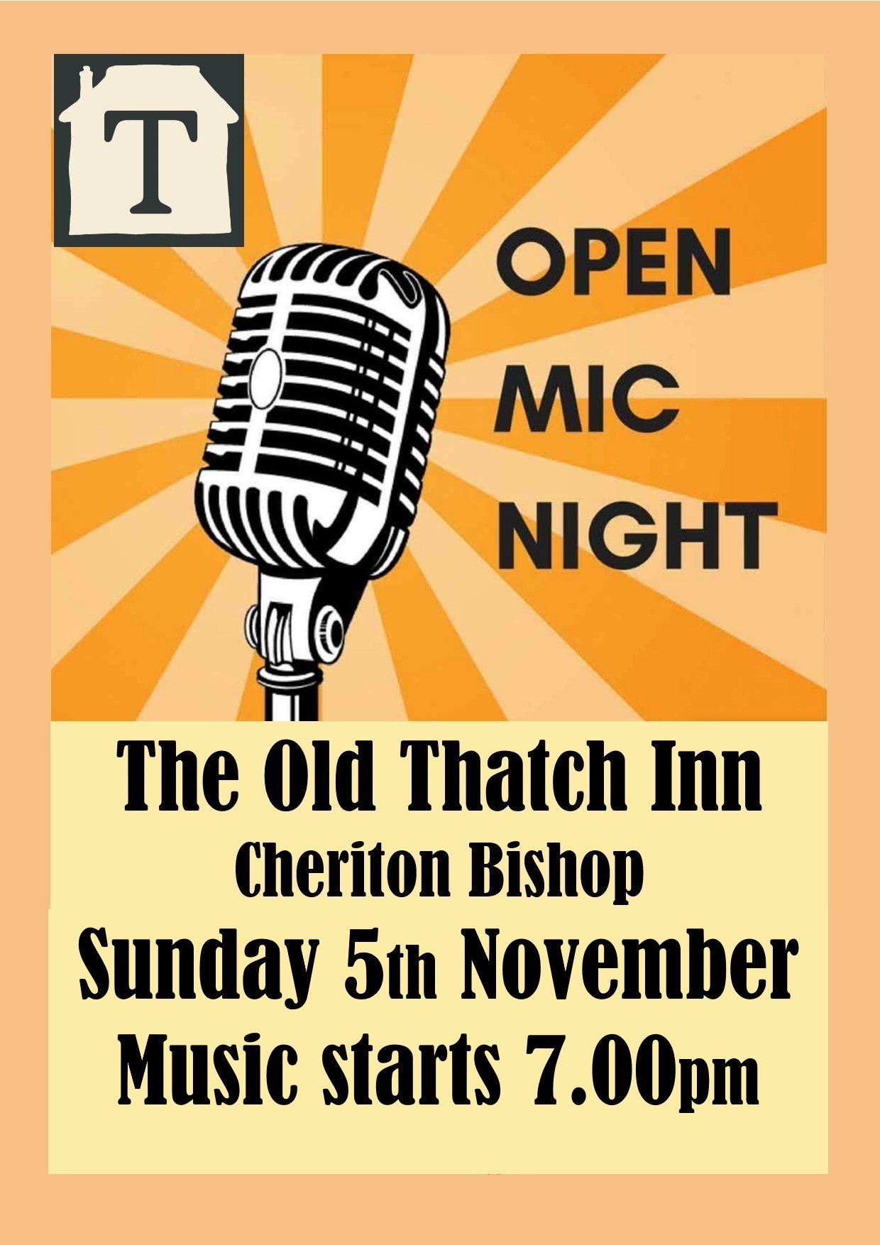 Open Mic Night - The Old Thatch Inn, Cheriton Bishop