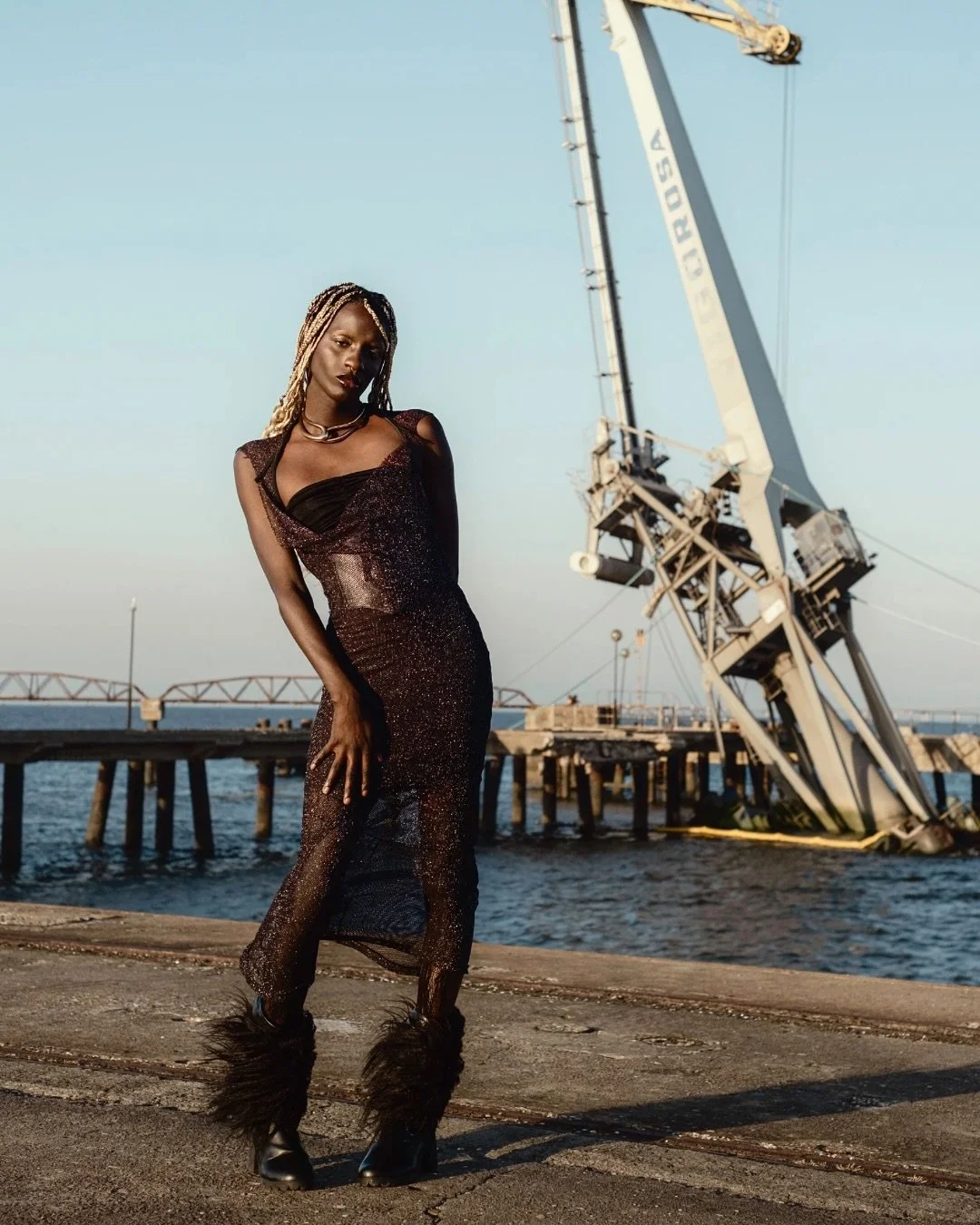 Grace in the ruins 🧝🏿&zwj;♀️

We shot most of this in a forgotten shell of a building, where shattered glass and rusted beams meet sequins and strength. 

Beauty isn&rsquo;t where it&rsquo;s expected, it&rsquo;s where it dares to exist.

📸: @rusal