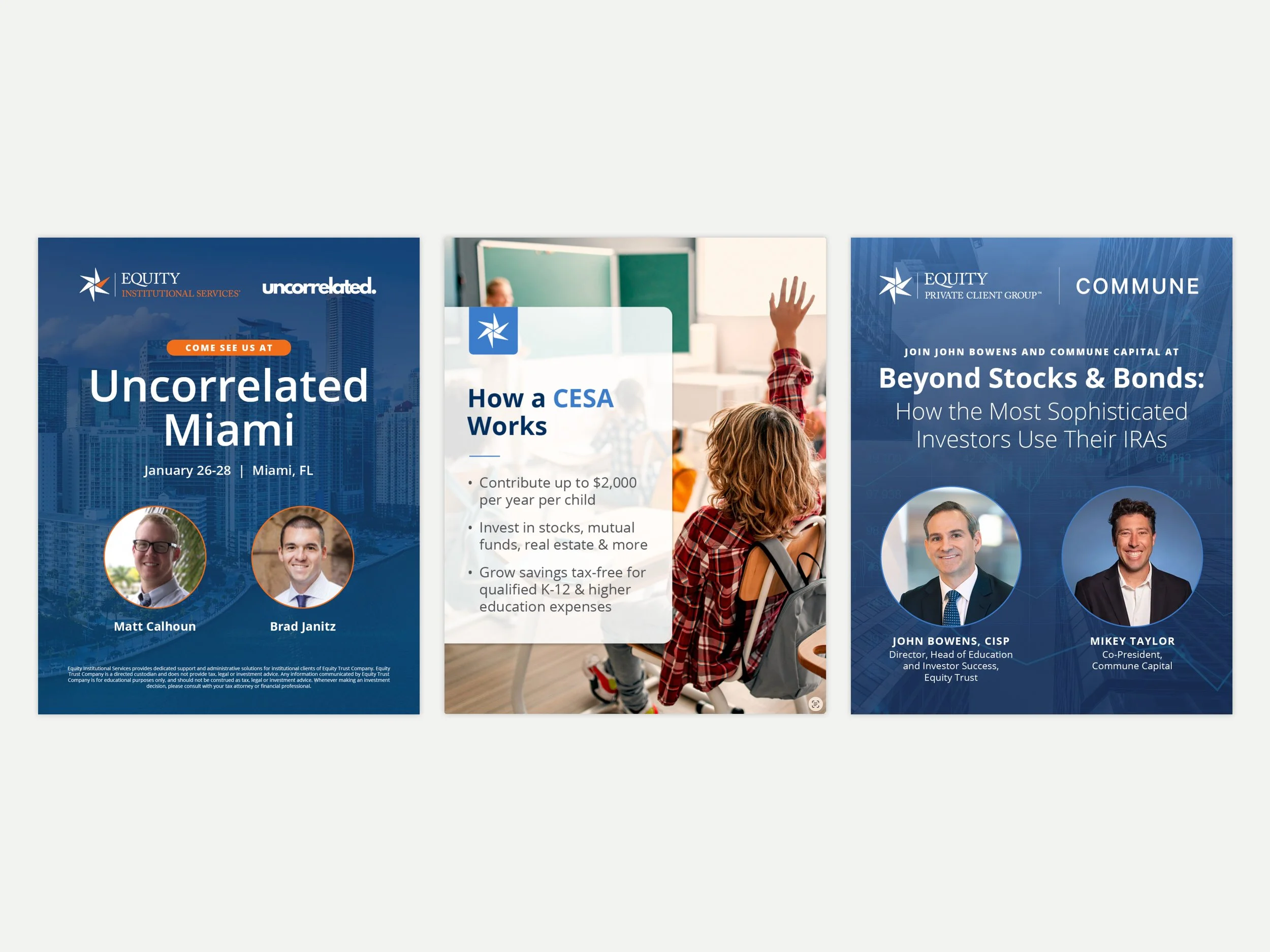 Example of Static Social Posts. Posted across all channels.