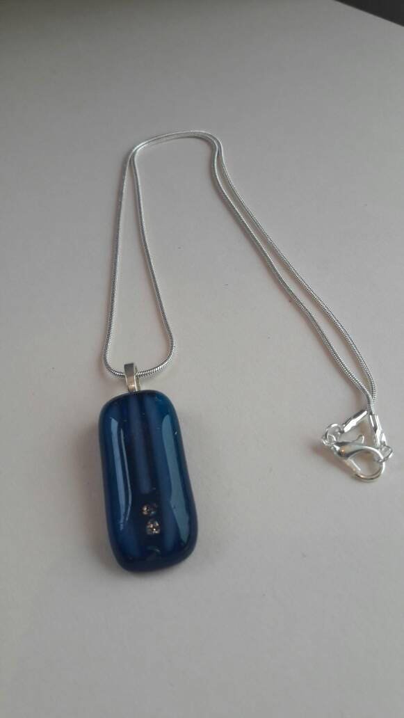 Fused glass pendant necklace
