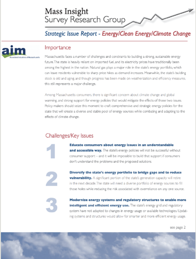 Strategic Issue Report: Energy, Clean Energy, Climate Change