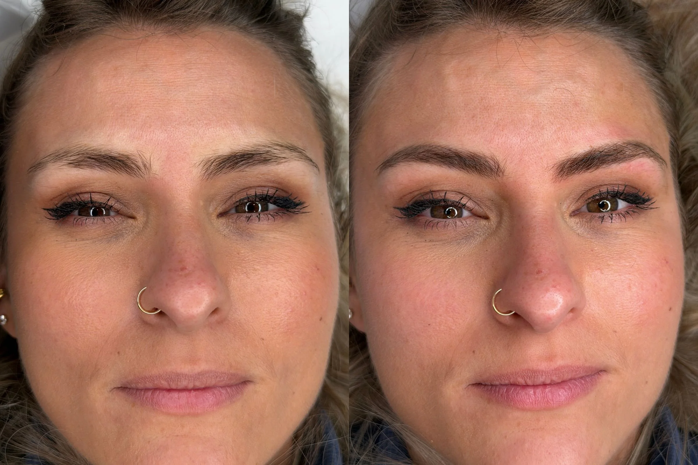 Microblading before and after at the Surbiton studio