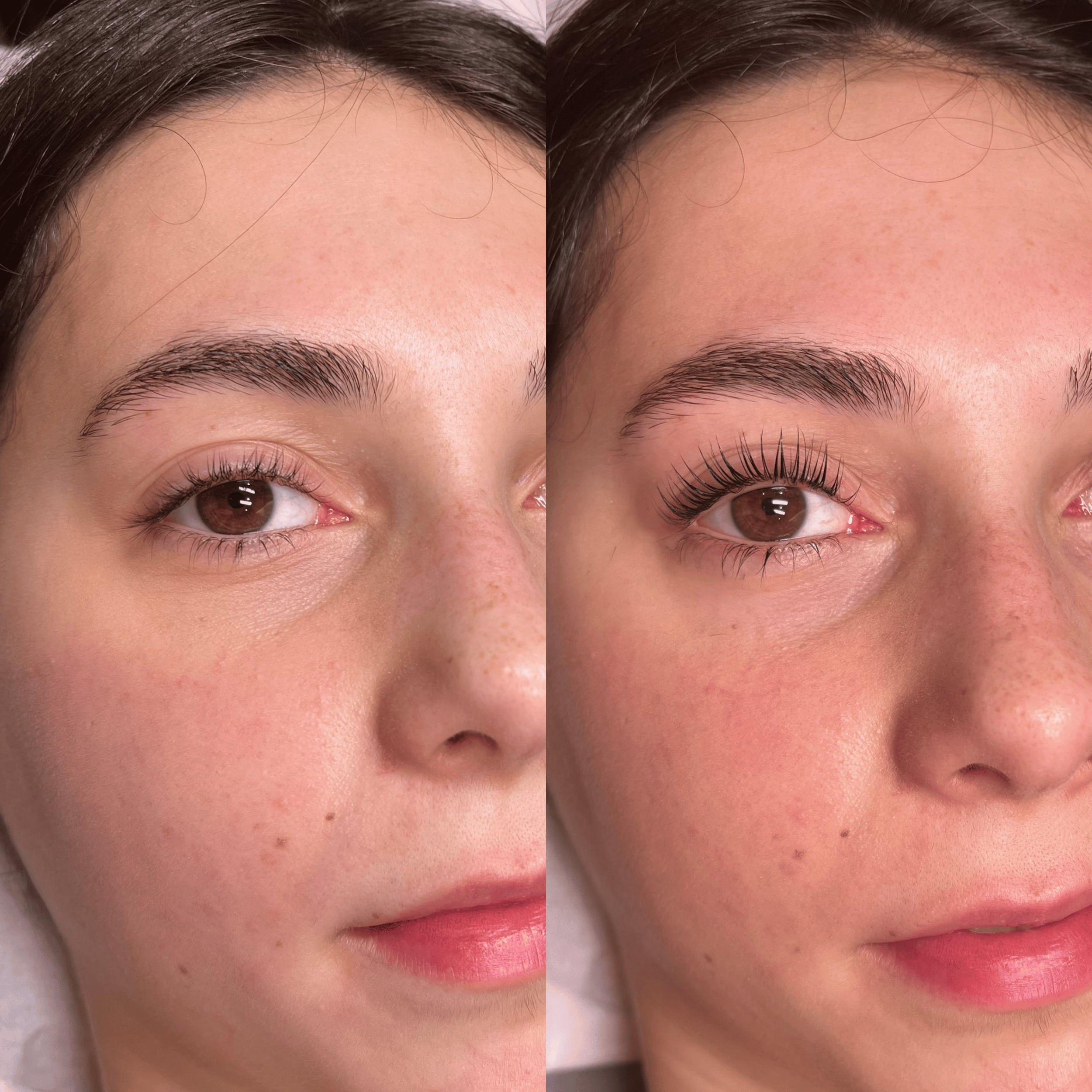 LVL lash lift result in Surbiton: natural lashes lifted, curled and tinted for a wide-awake look without extensions