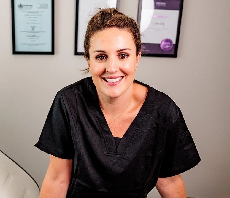 Emma Louise, permanent makeup and laser brow removal specialist, at her studio in Surbiton