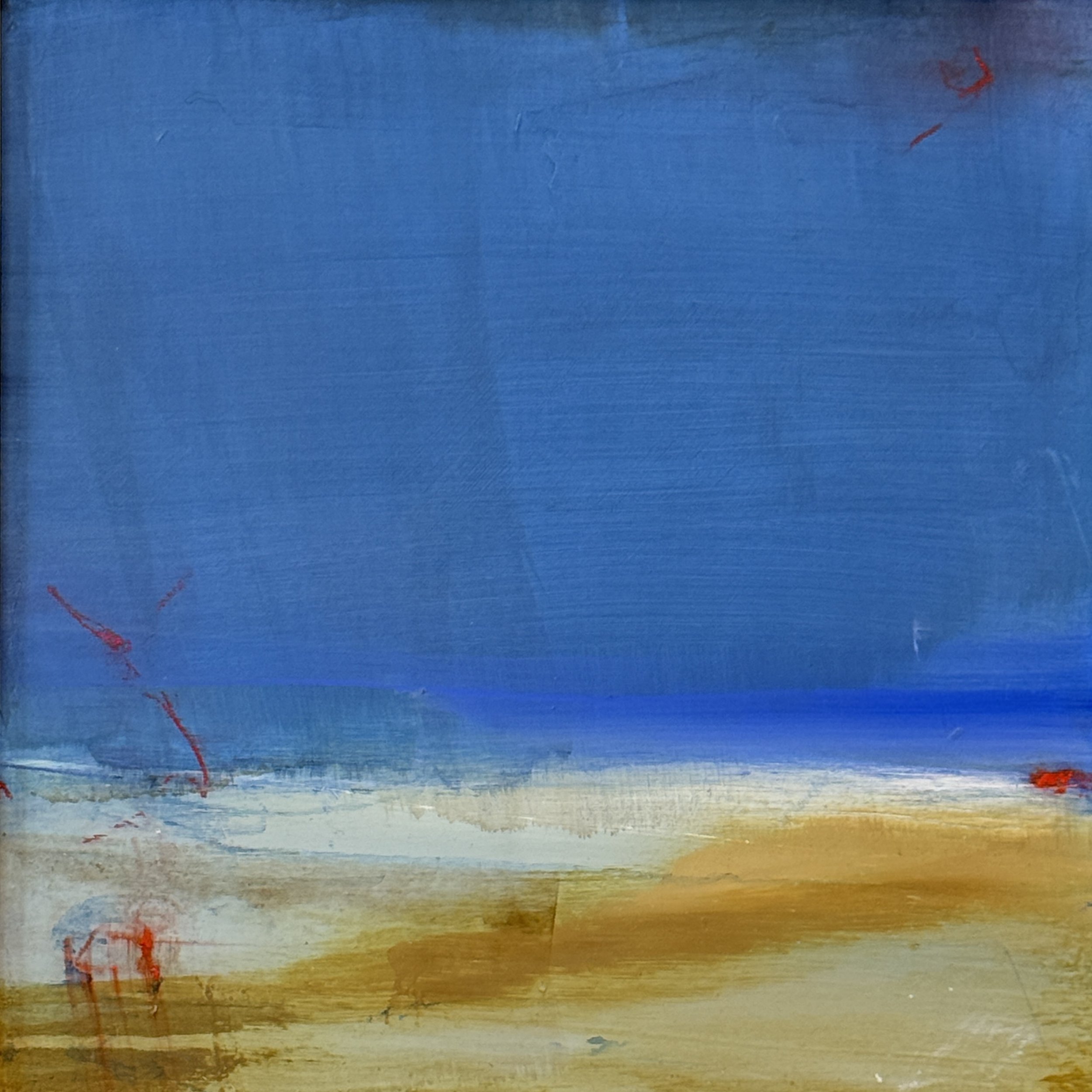 Title: Out There, 
Medium: Acrylic on wood, 
Size: 12" x 12", 
Framed: 19.00" x 19.00", 
Price $650