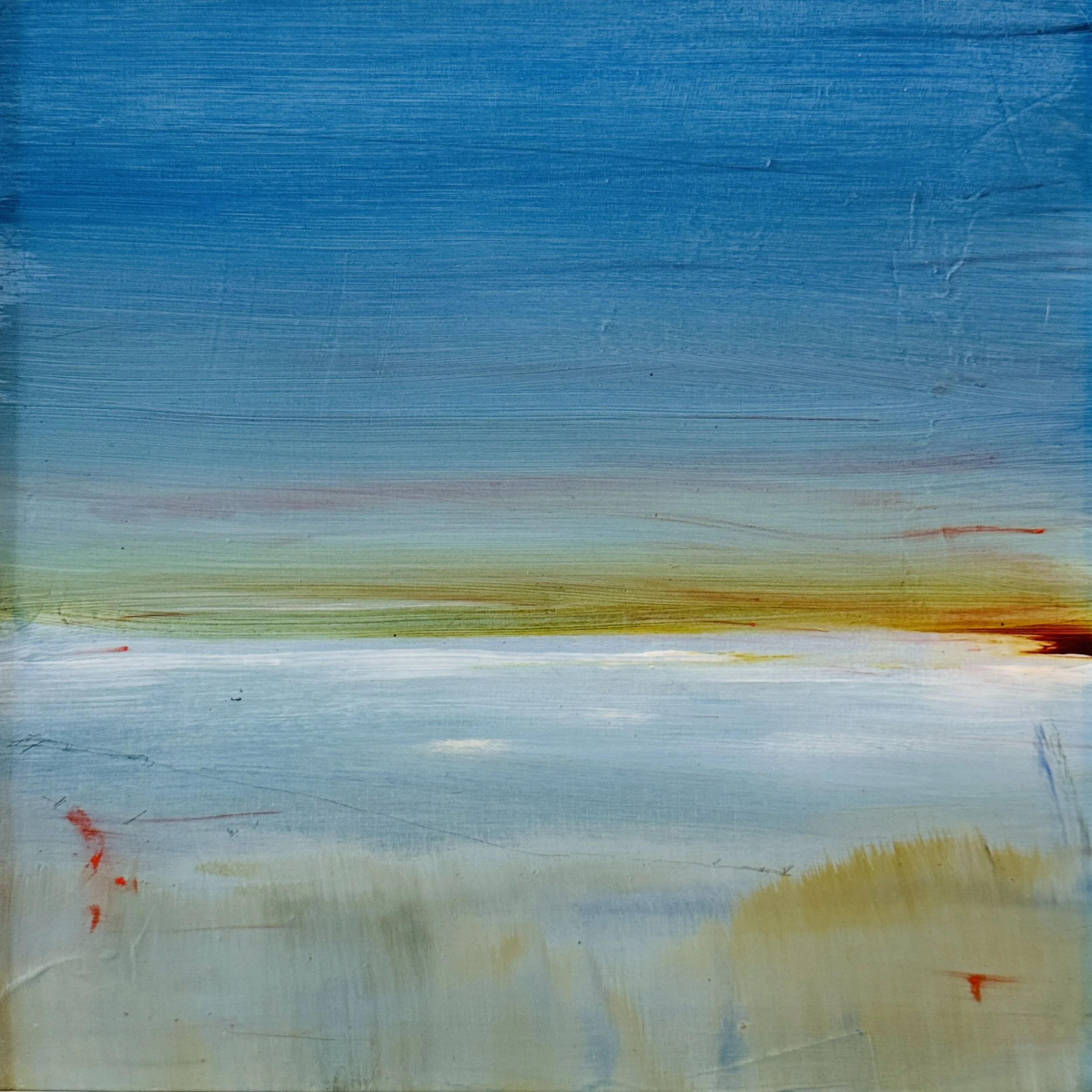 Title: Further Out,  
Medium: Acrylic on wood, 
Size: 12" x 12", 
Framed: 19.00" x 19.00", 
Price $650