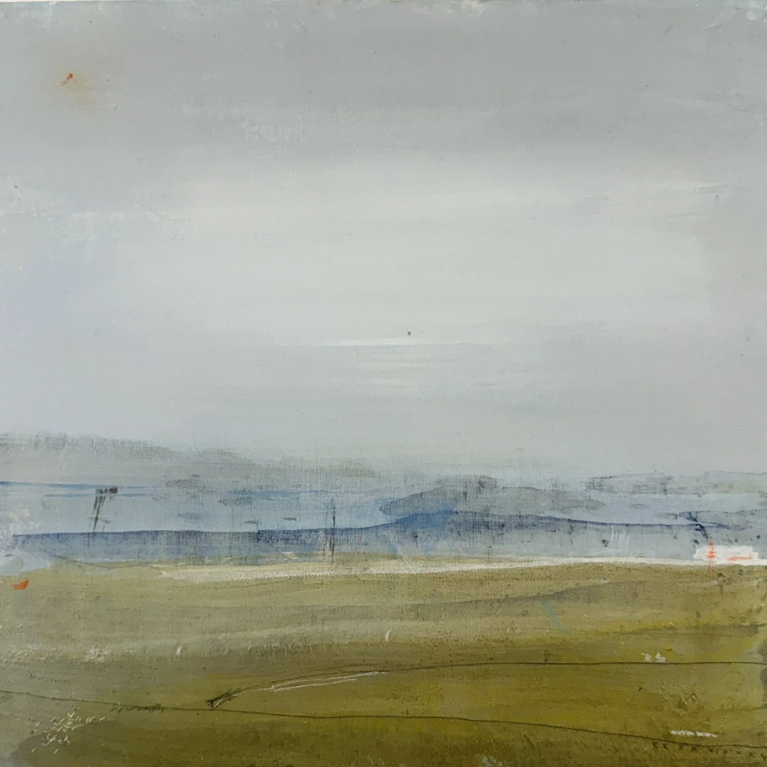 Title: E. 03
Medium: Acrylic, oil pastels, graphite and silk organza on wood panel
Size: 12 x 12"
Framed: 17.5 x 17.5"
Price $350