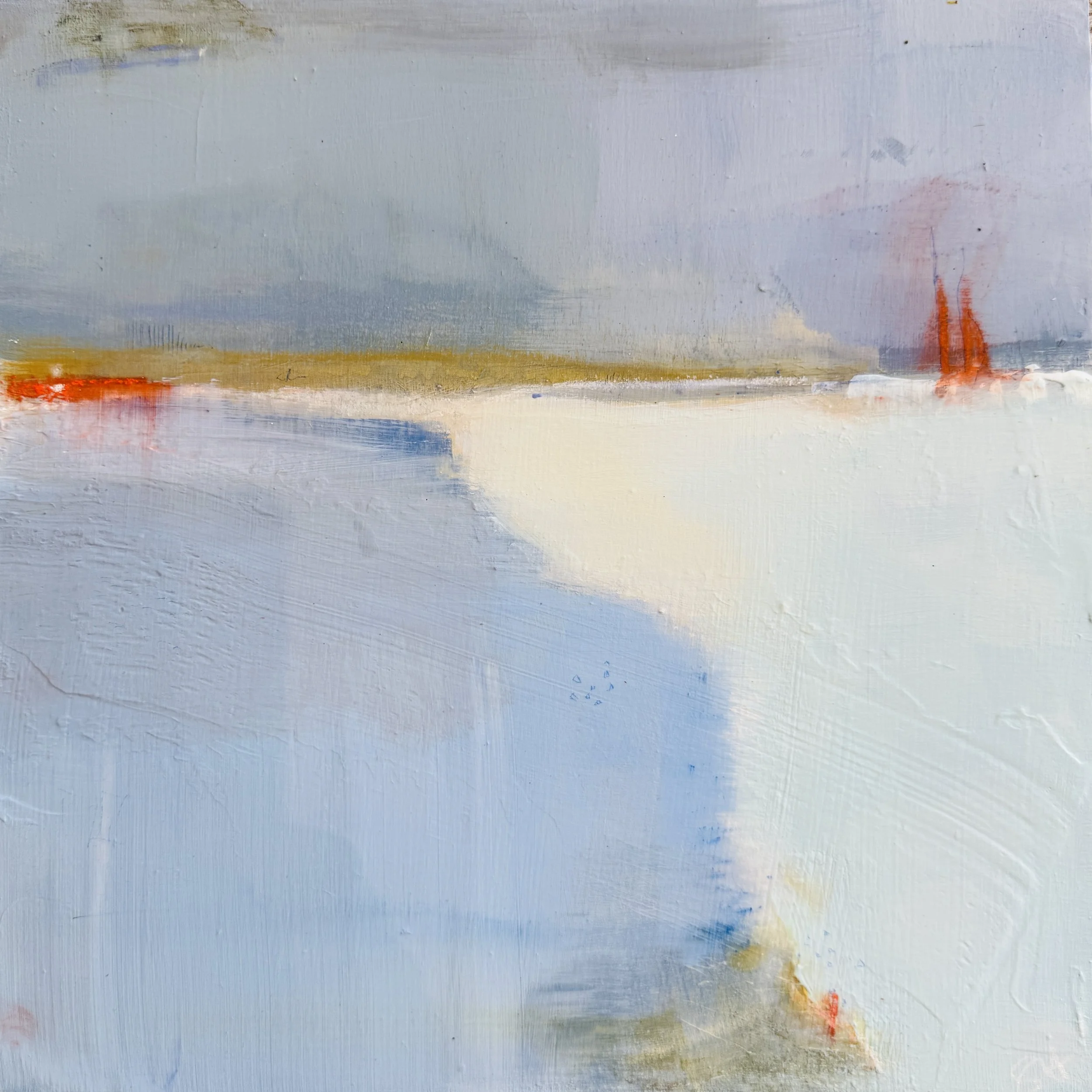 Title: Far Shore
Medium: Acrylic on wood, 
Size: 12" x 12", 
Framed: 19.00" x 19.00", 
Price $650
