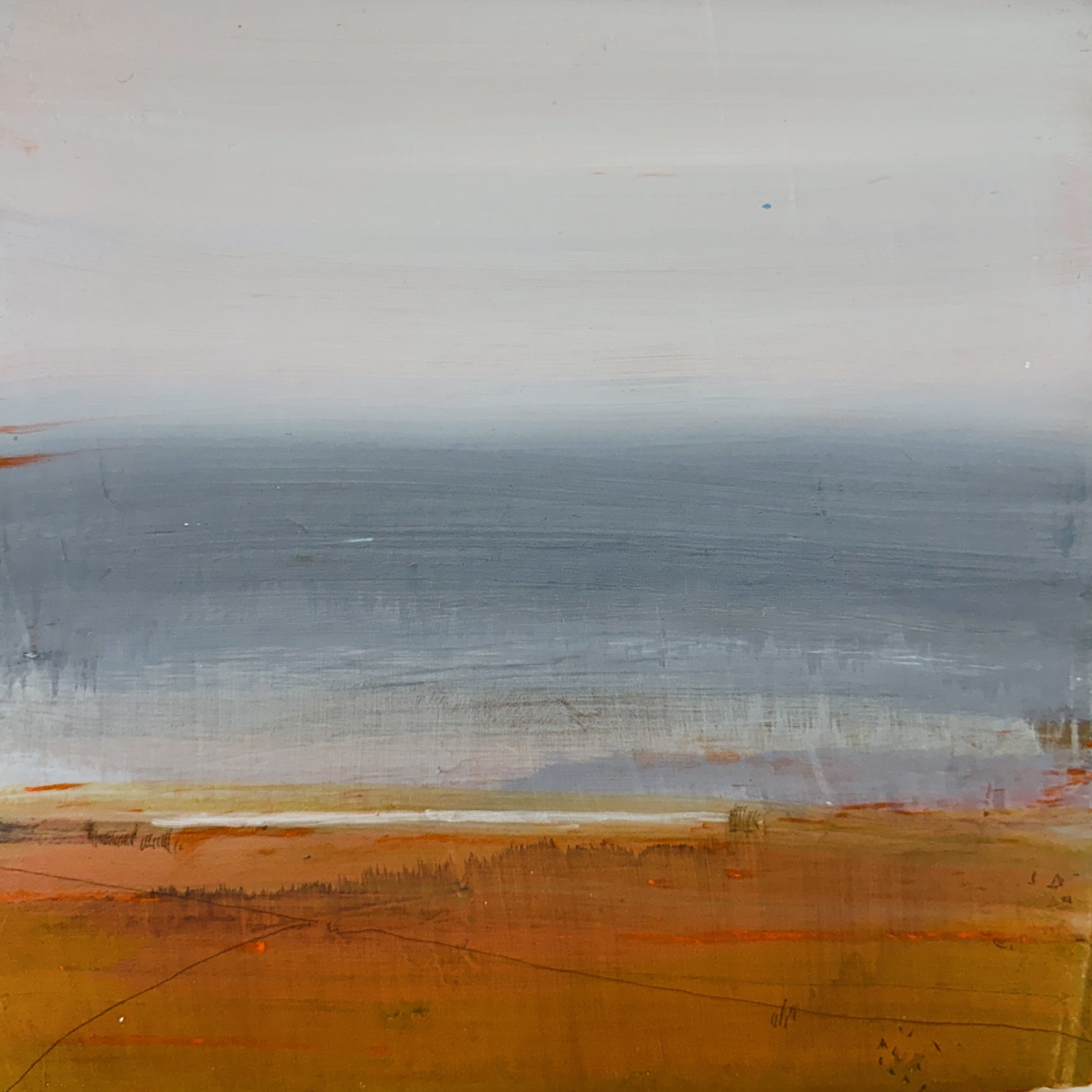 Title: E. 05
Medium: Acrylic, oil pastels, graphite on wood panel
Size: 12 x 12"
Framed: 17.5 x 17.5"
Price $350