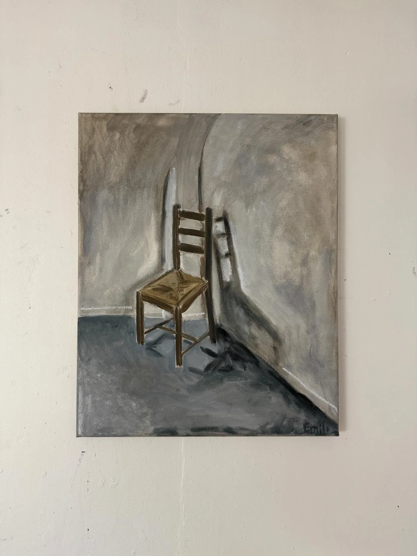 La chaise 
-Gouache sur toile, 40x32cm